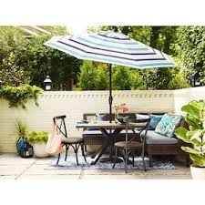 Allen Roth Chesterbrook Square Outdoor Dining Table 47 64 In W X 47 64 In L With Umbrella Hole At Lowes Com Patio Umbrella Patio Outdoor Dining Table