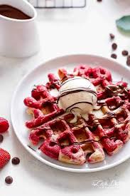 At the end, they are combined together to create the red velvet waffle batter. Red Velvet Marble Waffles Video Cafe Delites