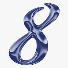 3d Model Calligraphic Digit 8 Number 8 3d Model Model Digit