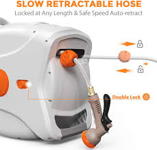 Automatic and self retracting hose reels are very convenient for using and storying a garden hose. 109 99 After Code Tkhose001 Tacklife Retractable Garden Hose Reel Tacklife Tools