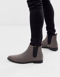 Widest selection of new season & sale only at lyst.com. Asos Design Chelsea Boots In Grey Faux Suede Asos