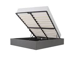 Sommier lit coffre tissu déco gris zinc 140x190. Lit Coffre Adulte 160 X 200 Cm Tissu Gris Clair Sommier Inclus Eclipse Cdiscount Maison