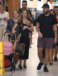 She and her husband mark webber, obviously had some fun while they were on a romantic weekend getaway somewhere in australia without the kids! Makeup Free Teresa Palmer Juggles Her Three Children At Sydney Airport Daily Mail Online