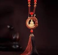 Car Hanging Decor Dangling Ornaments Auto Vehicle Rearview Mirror Pendant  Crystal Lotus Amulet Pray for Luck Safety (Sitting Bodhisattva) : ...