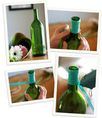 Diy Ribbon Wrapped Wine Bottle Vase Paperblog Wine Bottle Vases Wrapped Wine Bottles Wine Bottle Project