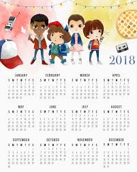 Free Printable One Page Stranger Things Calendar The Cottage Market Stranger Stranger Things Stranger Things 2