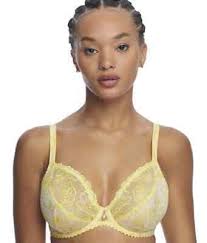 PRIMA DONNA Lemon Sorbet Wild Flower Underwire Plunge Bra, US 36G, UK 36F,  NWOT
