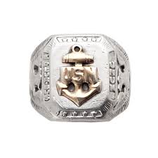 Wwii Era U S Navy Ring In Sterling Silver And 10k Gold Size Etsy Navy Rings Ladies Silver Rings Us Navy Rings