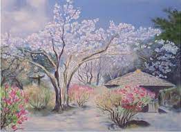 1 coffret de rangement avec un tableau ferreux intégré représentant le dessin d'un paysage en fond (23,7 x 17 cm), 58 pièces aimentées, 7 cartes modèle (8 x 6 cm ). Dessin Paysage Au Pastel Jardin Japonais Agrandissement Image Paysage Pastel Dessin Paysage Dessin