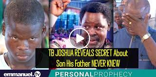 His first daughter serah is a lawyer by profession and married a south african last year. Tb Joshua Son Name Promise Joshua