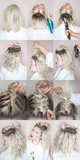 It tends to be so easy to get into a groove of wearing our hair a similar way each and every day. 18 Half Up Half Down Hairstyle Tutorials Perfect For Prom Gurl Com Hair Styles Braids For Short Hair Short Hair Styles