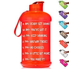 Hydromate 3 Liter Motivational Water Bottle With Time Marker Large Bpa Free Jug With Straw Handle Reusable Leak Proof Bottle Time Marked Drink More Water Daily Hydro Mate 100 Oz Water Bottles