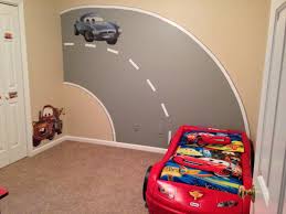 My Sons Disney Cars Bedroom With Road Mural I Painted Disney Cars Bedroom Toddler Boys Room Cars Room Cars Bedroom Decor Disney Cars Bedroom
