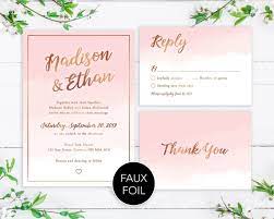 Blush Pink And Gold Wedding Invitation Template Pink Ombre Etsy In 2021 Wedding Invitation Templates Gold Wedding Invitations Pink Wedding Invitations