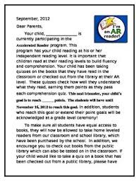 Accelerated Reader Parent Information Letter Accelerated Reading Accelerated Reader Accelerated Reader Program