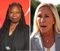 Whoopi, standing tall side by side