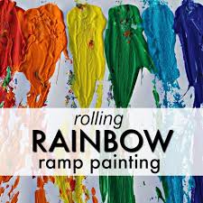 Rolling Rainbow Painting Action Art For Kids Fantastic Fun Learning Rainbow Painting Art For Kids Rainbow Theme