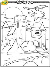 Ninja with a baton attacks with lightning speed. Castle With Dragon Flying Above Coloring Page Crayola Com