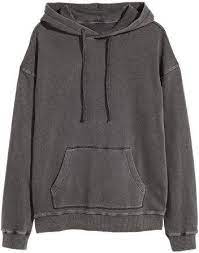 Women's one & only fleece hoodie pullover sweatshirt. H M Washed Hooded Sweatshirt Gray Dark Grey Hoodie Hoodies Grey Hoodie Men