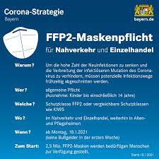 Für kinder gilt aber eine ausnahme: Bayern De Ministerprasident Dr Markus Soder Grosserer Schutzfaktor Im Alltag Mit Ffp2 Masken Schutzt Man Andere Und Auch Sich Selbst Deutlich Besser Es Geht Um Bestmogliche Vorsorge Gegen Ein Mutiertes Virus Facebook