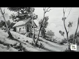 How To Draw Basic Landscape For Beginners With Pencil Very Easy Pencil Strokes Youtube Landscape Sketch Landscape Drawings Cool Landscapes