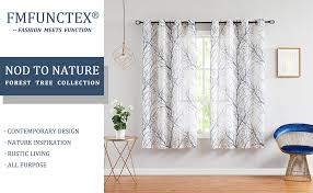 Check spelling or type a new query. Amazon Com Fmfunctex Print Blue White Semi Sheer Curtain Panels For Bedroom 63 Grey Tree Branch Printing On Linen Textured Window Treatment Set For Living Room Draperies 50 W 2 Pack Home Kitchen