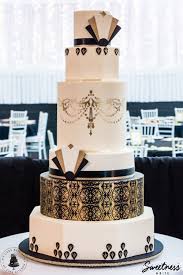 Black Ivory And Gold Art Deco Wedding Cake Designed And Created By Loralee My Cake Kitchen And Natali Art Deco Wedding Cake Art Deco Cake Cool Wedding Cakes