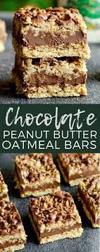 No Bake Chocolate Peanut Butter Oat Bars This Delicious Cookie Recipe Comes Tog Chocolate Peanut Butter Desserts Baking Recipes Cookies Peanut Butter Desserts