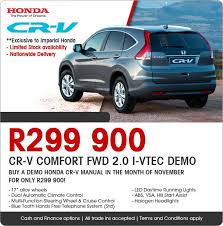 Demo Honda Cr V Comfort Fwd 2 0 I Vtec Available For R299 900 Includes 17 Alloy S Halogen Headlights Abs Vsa Hill Start Assist And More Vtec Honda Cr Fwd