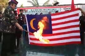 Bendera ini bercorak 14 garis (jalur) merah dan putih (melintang) yang sama lebar, bermula dibawahnya terdapat pita dengan tulisan nama negara brunei juga dalam aksara jawi brunei darussalam atau brunei, negeri perdamaian. Malaysia Marah Benderanya Dibakar Di Filipina