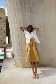 New Collection From Les Coyottes De Paris We Love This Color Match The White And The Mustard Color Women Fashion W Fashion Olive Clothing Mustard Outfits