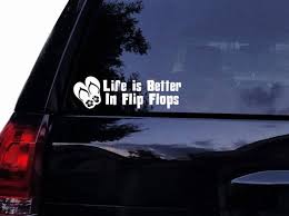 Life Is Better In Flip Flops Beach Flower Flip Flops Vinyl Etsy Car Decals Vinyl Car Decals Car Window