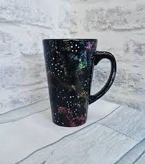 Astronomy Latte Mug Galaxy Cup Large Space Mugs Hand Painted Ceramic Tall Star Mug Unique Gift Present Weird Mugs Ceramic Painting Hand Painted Ceramics
