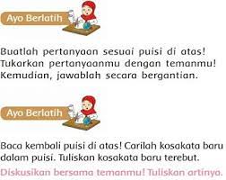 Tanah airku, tumpah darahku/tanah yang subur, kaya makmur/tanah airku,. Buatlah Pertanyaan Sesuai Puisi Nyiur Hijau Tema 5 Kelas 2 Halaman 161