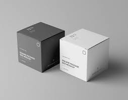 Square Package Box Mockup Company Profile Template Isometric Typeface Design