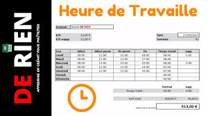 Nombre d heure annuel 35h. Comment Calculer Ses Heures De Travail Pour La Semaine Tutoriel Excel De Rien Youtube