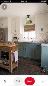 White combined with teal green for the cabinets and black for. White And Teal Kitchen Cabinets Paint Color