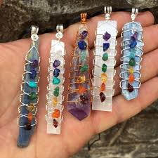 7 Chakra Amethyst Necklace Crystals For Chakras Spiritual Jewelry Healing Crystal Pendant Protection Amulet Hippie Gear Copper Spiritual Jewelry Gemstone Chip Beads Amethyst Crystal Necklace