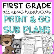 Engaging resources cover all subjects and topics: Substitute Plans First Grade Hibernation No Prep Task Cards Games Activities Science First Grade First Grade Science First Grade Activities
