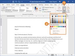 This color will only appear in digital copies of the document—word will not print the page color. How To Change Background Color In Word Customguide