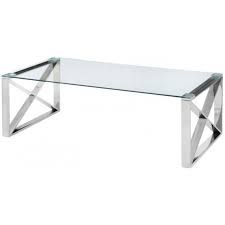 Chrome large rectangle glass coffee table (4) top rated. Glass Chrome Cross Leg Coffee Table