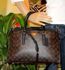 Coach Black And Brown Purse Nwt Coach Morgan Signature Brown Black Leather Large Satchel Bag Handbag Purse Fashion Handbags Bags Satchel Bags