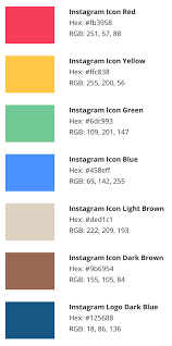 In the rgb color model, that same purple has 131 red, 58 green, and 180 blue. Instagram Colour Palette Hex And Rgb Instagram Icons Instagram Palette