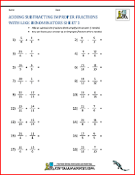 adding subtracting fractions worksheets