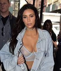Kim Kardashian's See Through Shirt in NYC
