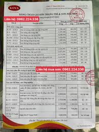 Gía sơn KOVA Tại Thanh Hóa