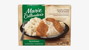 This was pretty nasty and i will never purchase again. Country Fried Pork Chop Gravy Marie Callender S Frozen Dinners Png Image Transparent Png Free Download On Seekpng