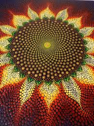 Art By Kaila Lance Sunflower Dot Painting Sacred Geometry Mandala 12x12 Inch Wood Canvas Dot Painting Sunflower Painting Dot Art Painting