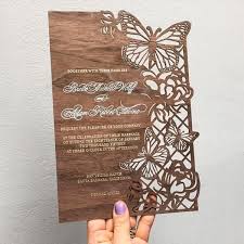 Ceci New York Luxury Design Wedding Invitations Event Invitations Statio Butterfly Wedding Invitations Wood Wedding Invitations Wooden Wedding Invitations