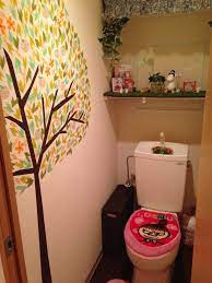 トイレの壁にマスキングテープで木を作成 ナチュラル部屋 インテリア 収納 インテリア